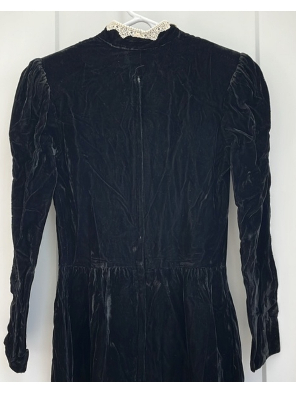 Gunne Sax Vintage Gothic Prairie Velvet Vampire Dress 9 - Picture 5 of 6